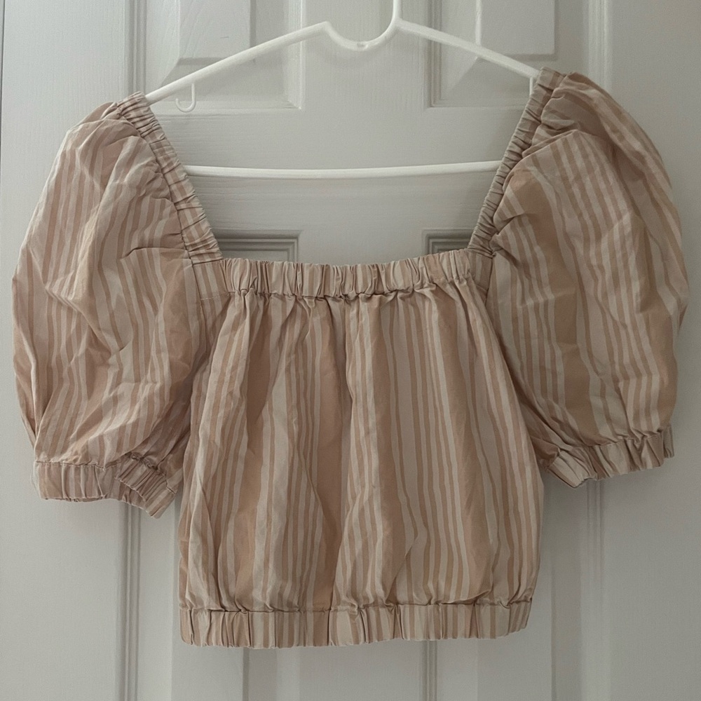 AMERICAN EAGLE square neck puff sleeve crop top women’s size XS